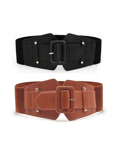 Fashionable & Versatile Elastic Waist Belt For Young Women, Suitable For Dresses, Simple Waist Accessory For Everyday Wear