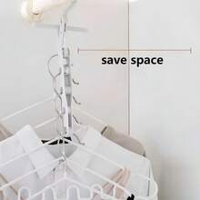 1pc New Multifunctional Foldable 5-Hole Clothes Hanger, Upgraded Thicker Plastic, Ergonomic Hook - Suitable For Travel, Hotel, Dorm And Indoor Use, Essential For Business Travelers. Multifunctional Hook Design, Compact And Sturdy Structure, Home Organization Drying Rack.
