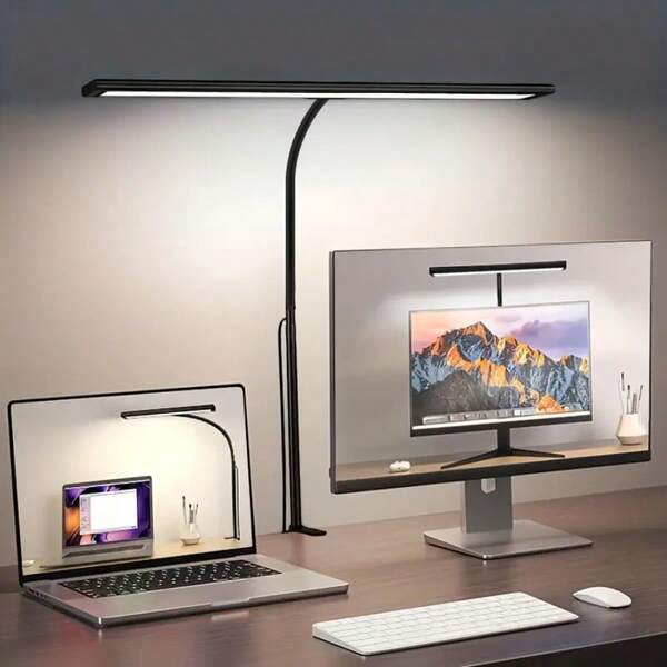 مصباح مكتب يعمل بالطاقة من USB للمنزل والمكتب، مصباح مكتب مرفق بمشبك يعتني بالعين، 3 درجات حرارة لون و10 مستويات سطوع، مصباح مكتب للمنزل والمكتب والدراسة وإضاءة الكتب، مصباح مرن بعنق البجعة، إضاءة موفرة للطاقة، مصباح مشبك