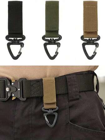 1pc/3pcs Outdoor Camping Waist Belt Gear Clip Nylon Keychain Outdoor Hiking Hook Accessory, Compatible With Summer, School, Autumn/Winter, Halloween Costumes, Suitable For Teenagers, Young Adults, Men, Casual, Outdoor, Sports, Holidays, Graduation Gifts, Birthday, Daily Wear