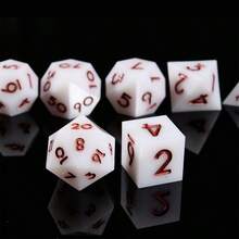 Set de 7 dados poliédricos de resina de unicolor hechos a mano, adecuados para juegos de mesa de D&D y RPG - Multicolor - View 3