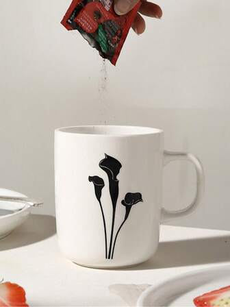 1pc Retro Black & White Marilyn Ceramic Mug, Juice Cup, Latte Cup, Minimalist Ins Style Coffee/Milk Cup, Suitable For Air-Conditioned Room/Bedroom/Cafe/Hotel