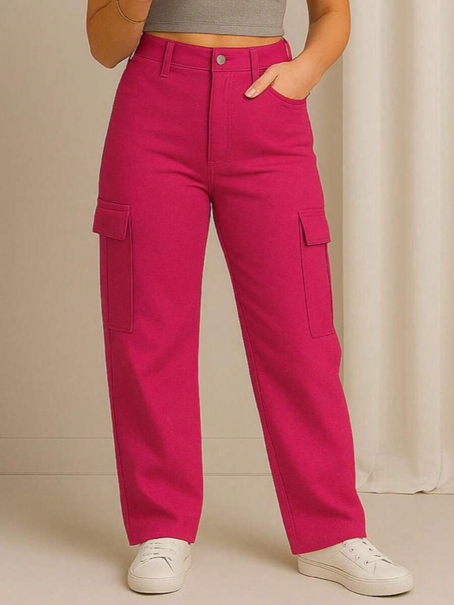 Women Pants - Hot Pink - View 1