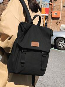 Mochila de gran capacidad de estilo universitario de unicolor y versátil informal
