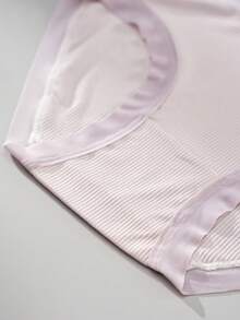 5件装特价热销女士内裤，精细罗纹设计，日式甜美舒适亲肤字母印花，简约内衣套装，中腰，温柔百搭的黑白紫粉条纹比基尼内裤，婚纱内衣