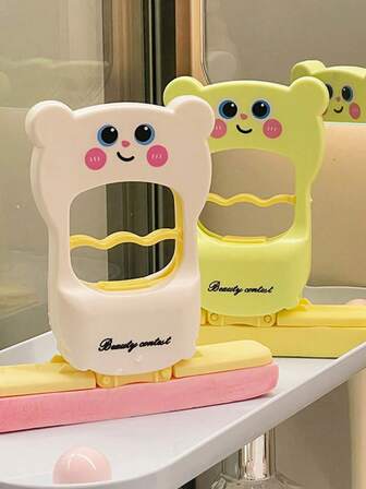1pc Cartoon Mini Bear Shaped Absorbent Sponge Mop, Suitable For Cleaning Glass, Bathroom, Lazy Person's Desk, Hands-Free Cleaning Tool