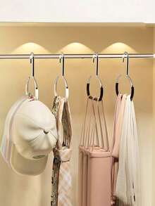 2pcs Space-Saving Plastic Hat Rack - Portable Hanging Storage Rack With 4 Hooks, Suitable For Baseball Caps, Lightweight And Durable, For Dorm, Closet And Home Organization, Minimalist Dorm Storage Rack, Alloy Steel Structure, Hanging Storage Rack - Multicolor - View 6