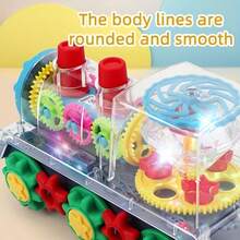Tecforood Interactive Transparent Train Toy With Lights, Music, And 360° Automatic Rotation, Battery-Powered Locomotive (Batteries Not Included), Durable ABS Plastic Construction With Colorful LED Effects, Fun Electric Train For Kids And Toddlers, Educational Musical Toy For Early Development, Ideal For Indoor Play, Parent-Child Interaction, Birthday Gifts, Halloween Party Favors, Christmas Holiday Presents, And Festive Family Entertainment - Multicolor - View 5