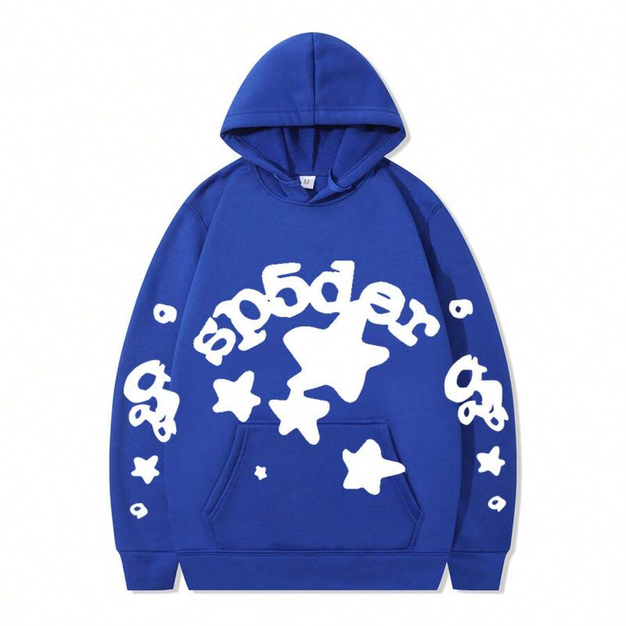 SPSDER Letter Hoodie Couple Spider Web Sweatshirt Top Sweatshirt - 21 - Xem 1
