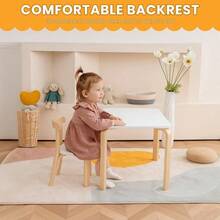 Wooden Chair, Chair Table, Stackable Chairs, Wooden Furniture Family/Playroom/ClassroomSet Of 4 - Natural Wood