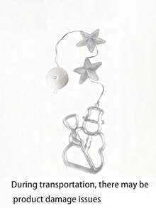 1 Stück warmgelbe Weihnachtsfensterbeleuchtung, Baum-Glöckchen-Stern-Hirsch geformte batteriebetriebene Weihnachtsbeleuchtung zum Aufhängen für Innenräume, Weihnachtsbaum, Kamin, Mehrfarbig