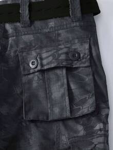 AKARMY Men's Casual Cargo Pants   Camo Pants Combat Pants With 8 Pockets(No Belt) - màu đen - Xem 5