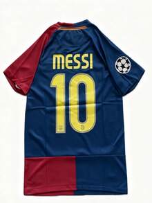 0809 UCL Edition Classic Retro Barcelona Home 10 Football Shirt Short Sleeve - 紅木色 - 查看 2