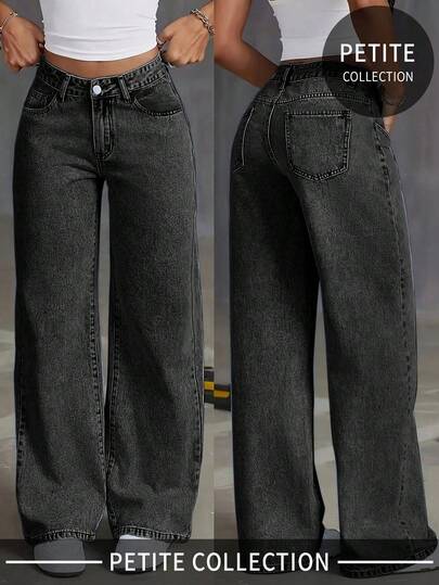 Women's Pocket Loose Wide Leg Casual Versatile Jeans