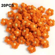 10/20/50个混色手工钩编花朵贴花，蓬松小巧的花朵装饰，适用于DIY手工、镜子改造、发带、帽子、服装配饰、节日装饰、钩编用品 - 彩色 - 查看 19