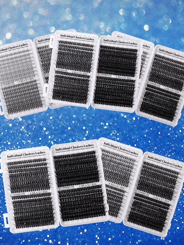 800/640PCS D Volume Segmented Eyelash Clusters, 10D+20D+30D+40D+50D+60D+80D+100D Mixed Dense Black Natural Fluffy Single Cluster Eyelash DIY At Home, Large Volume Beginners Can Also Wear Easily, Long Lasting Chic, Comfortable To Use, Individual Eyelash Extensions For Parties, Parties, Travel And Other Occasions, Mixed Lengths Of 9-16 MM
