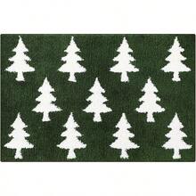 LAN-Christmas Bath Mat Christmas Bathroom Decor Non Slip Absorbent Washable Xmas Bath Rugs For Xmas Holiday Home Bathroom Decor 20 X 32 Inch Green TreeS138 - Green - View 1