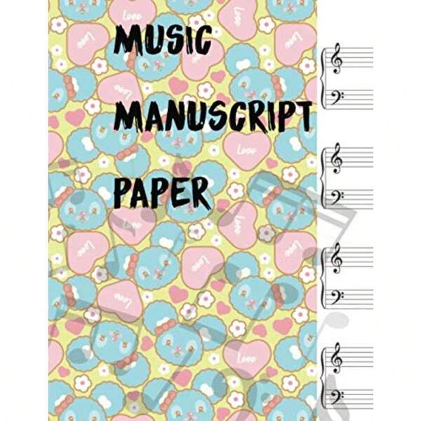 Music Manuscript Paper: Blank Sheet Music Notebook Wide Staff Blank Manuscript Paper Staff Paper Notebook The Music Notebook For K10