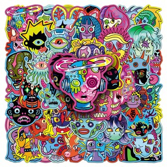 50 st. Gotiska skräcktecknade graffiti-klistermärken kreativ dekoration bagage skateboard vattenkoppar gitarr självhäftande graffiti-klistermärken