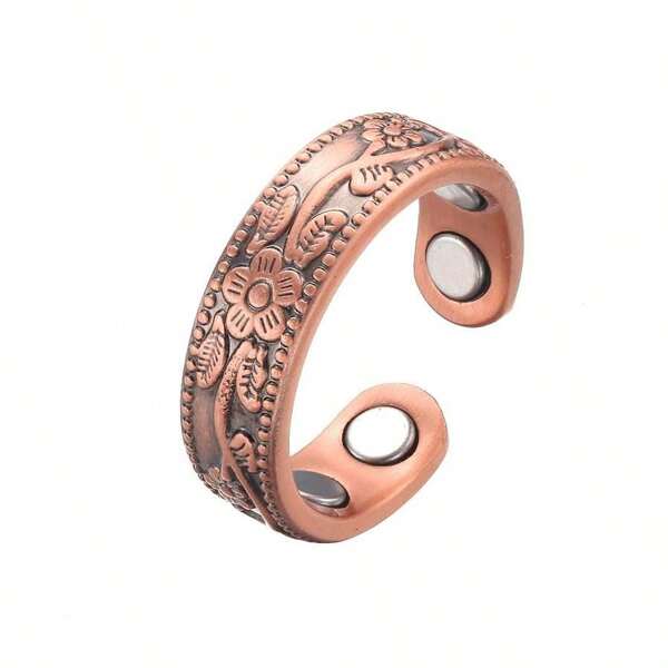 Magnetic Ring For Women Men Plum Blossom Couple Ring Adjustable