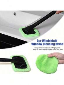 1pc Car Windshield Defogging Cleaning Brush, Windshield Wiper Tool And Glass Cleaner, This Multifunctional Tool Combines Defogging Brush And Windshield Wiper Function To Efficiently Clean And Restore Visibility.