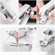 Portable Manual Mini Sewing Machine, A Household Handheld Simple Sewing Tool For Clothes, A Pocket-Sized Small Tailor Machine - Máy khâu màu trắng - Xem 2