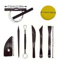 [8-teiliges professionelles Ton-Werkzeug-Set] Holz, Kunststoff, Harz Modellierset für Töpferei & Keramik - Komplettes Modellier-Werkzeug-Set mit Edelstahl-Schlaufen, Draht-Tonschneider & Detailpinseln für Künstler & Anfänger