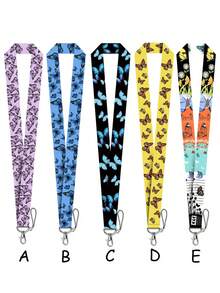 1pc Versatile Casual Lanyard With Multiple Designs, 20.91in(53.1cm) Simple & Fashionable Detachable Neck Strap, Suitable For Teachers, Medical Staff, ID Badge Holder, White Flower, Pink Stay Arrow, Rainbow Flower Separable Lanyard, Teacher's Day, Nurse's Day Gift, Daily Wear, Office Supplies - Multicolor - View 7