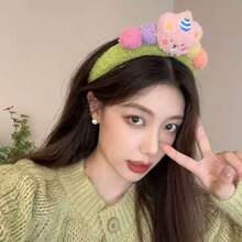 Cute Bear Design Makeup Headband, Soft Plush Material, Won't Damage Hair, Suitable For Face Mask, New Style - Multicolor - View 5