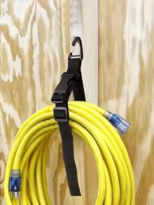 Adjustable Extension Cord Organizers , 4pcs , With 3-Axis Buckle , Black Durable Polypropylene Storage Straps , Secure Cord Management , Cord Holder , Tool Organizer , For Workshop , Garage & Home Organization , Sturdy Construction - Multicolor - View 4