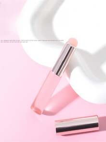 1 szt. silikonowy pędzelek do aplikacji błyszczyka do ust, przezroczysta różowa plastikowa główka z silikonową rączką i nakrętką, przenośny pędzelek do makijażu ust, miniaturowy silikonowy pędzelek do makijażu z okrągłą główką do aplikacji szminki, opakowanie z workiem przeciwkurzowym - Różowy - Zobacz 11