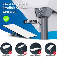 Pipe Adapter Bracket Compatible With Starlink Gen 3, Heavy Duty Roof Pole Mounting Kit Connector For Starlink V3 Antenna Installation - A - View 3