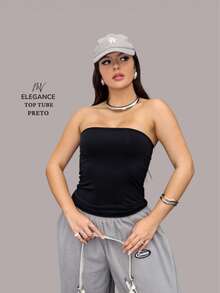 Kit Of 4 Strapless Bandeau Tops, Plain Tube Tops - ĐEN-XANH-RƯỢU VANG-TRẮNG - Xem 4