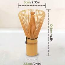 1件传统日式竹制抹茶筅，手工抹茶刷，茶道工具，天然竹制茶搅拌器，家用烘焙饮品搅拌器，日式茶道配件，咖啡馆礼品套装 - 彩色 - 查看 6