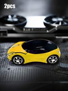 Ratón inalámbrico con diseño de auto a batería, compatible con tableta, portátil, oficina y juegos, receptor USB 2.4G silencioso - Multicolor - Ver 17