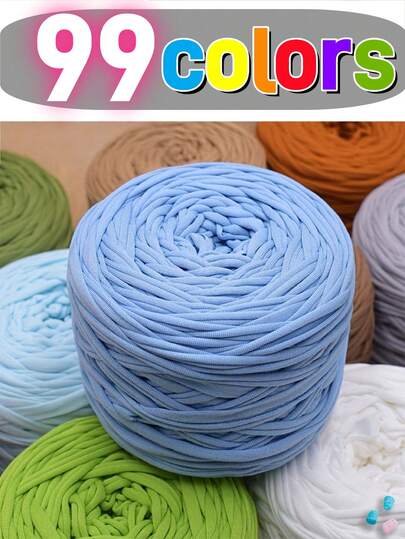1 Roll 300g±20g T-Shirt Yarn, 2cm Wide, Woven & Knitted Soft Multipurpose Yarn, Suitable For DIY Handicrafts, Can Be Used For Crocheting And Weaving Bags, Cushions, Dolls, Blankets, Slippers And Other Handmade Crochet Projects.