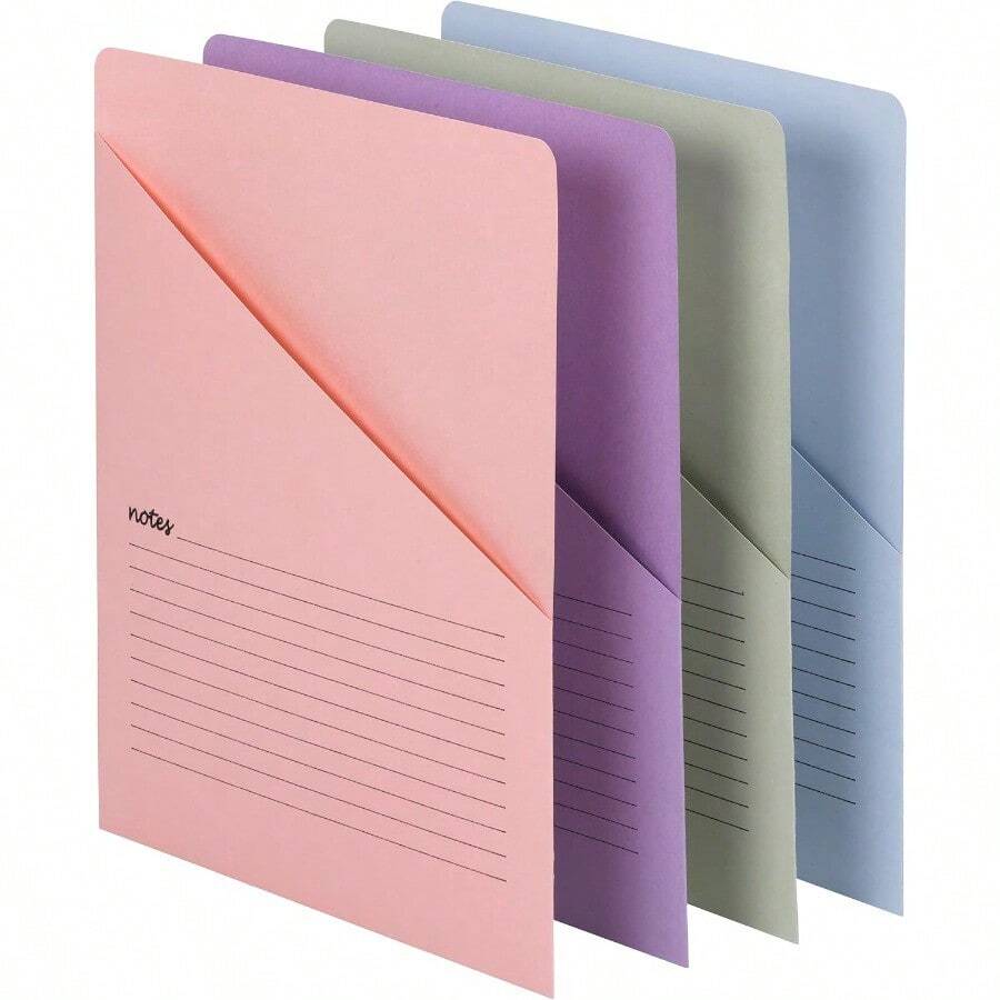 Organized Up Notes Slash File Jacket Letter Size Assorted Colors 12 Per Pack 75429