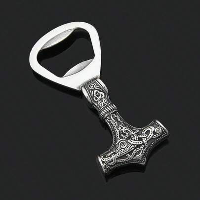 1pc Viking Thor Hammer Bottle Opener,Durable Alloy Manual Lever-Style Opener ,Unique Beer & Beverage Opener With Intricate Handle Design, Ideal For Parties, Bars, And Gifts,Kitchen Accessories,Home Decor Items,Personalized Gift,Drinkware,Christmas Gift