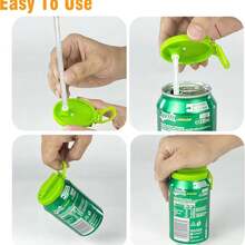 Soda Can Lid With Straw, Silicone Straw Soda Can Lid, Reusable, Suitable For Standard Canned Beverages, Beer, Juice, Soda (Color Random), Foldable Integrated Straw Lid For Pop-Top Cans, Spill-Proof Sealed Lid, Cola Can Lid/Cup Lid, Can Lid With Straw For Beverages, Spill-Proof Reusable Airtight Sealed Soda Can Lid, Reusable Kola Soda Can Lid With Straw, Silicone Straw Beverage Can Lid, Cup Lid, Standard Canned - Màu sắc ngẫu nhiên - Xem 4