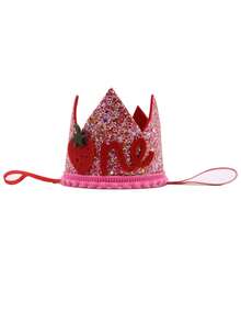 Mũ sinh nhật vương miện dâu tây, mũ đội đầu vương miện dưa hấu cho tiệc ngày lễ, mũ tiệc vương miện dâu tây bằng nỉ thủ công - Nhiều màu - Xem 11