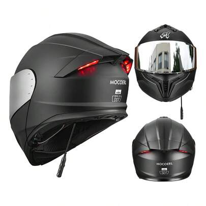 Cascos Moto Abatible Negro Luz Led Bluetooth Mica Plata Dot Diseño Monocolor Tamaño Del Casco
