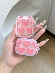 1pc Heart Pattern Bluetooth Earphone Case Compatible With Apple 1/2/3/4, Pro, Pro2, Pro3 - Multicolor - View 2