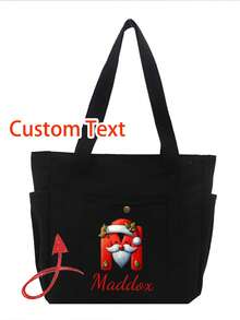 Customized Shoulder Tote Bags, Personalized Tote Bag, Custom Name Tote Bag, Customizable Large Capacity Shoulder Bag, Customized Women Commuter Bag For Work,Eusable Storage Bag Custom Name Pattern Commute Bag Travel Picnic Bag Beach, For-Travel, Moon Pattern, Portable-Multifunction-Versatile-Lightweight-Functional-Practical,Suitable For Daily Use - Multicolor - View 5