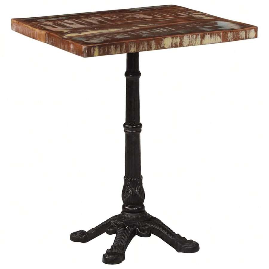 Bistro Table 60x60x76 Cm Solid Reclaimed Wood - Brown - View 1