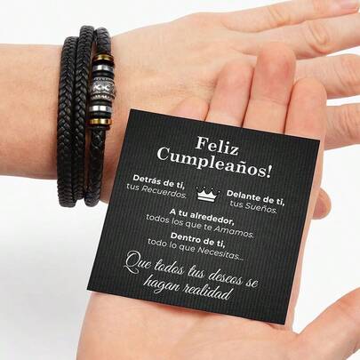 FERRER Gifts For Men 50 Years, Leather Bracelet, Gift Man Birthday, Leather Bracelet, 40th Birthday Man, Original Gi...