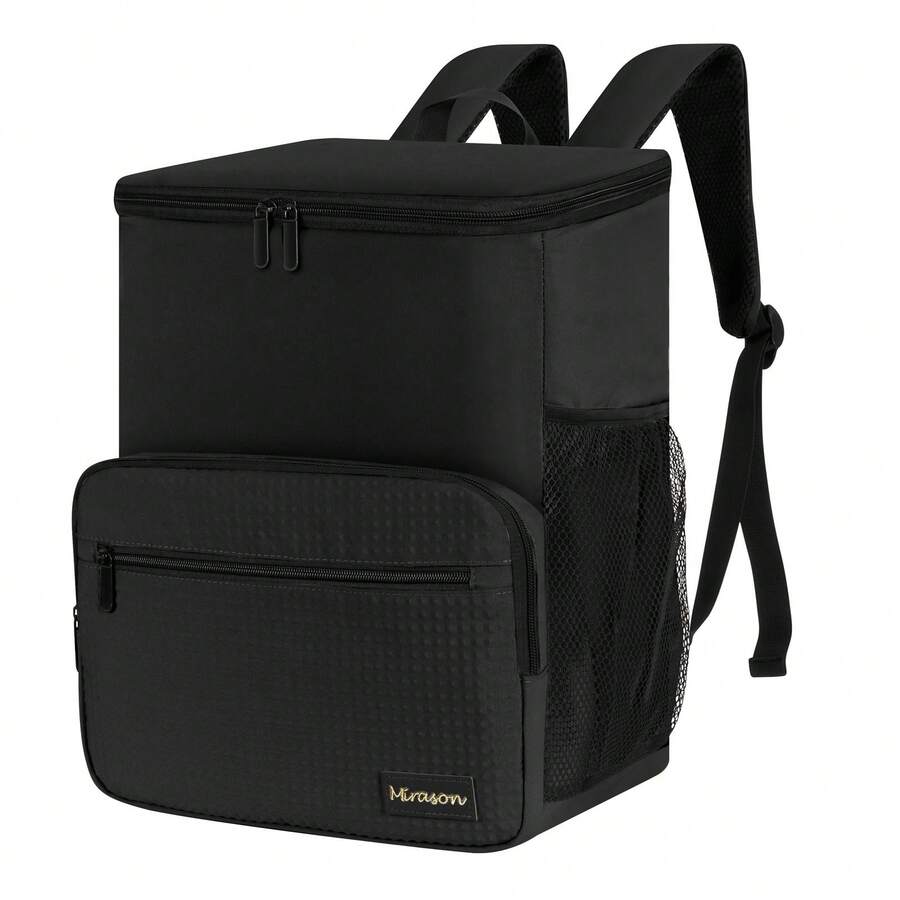 Cooler Backpack Insulated Leak-Proof Backpack Stylish Portable Cooler Bag Beach Picnic Camping Hiking Outdoor Cooling Backpack With 4 Pockets For Men Women, Black - 黑色 - 查看 1