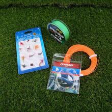 Fliegenfischen-Set mit Zubehör, handgefertigte Trockenfliegen-Köder, Haken und Fliegenschnur-Kombination für Salz- und Süßwasser, geeignet für Forelle, Barsch