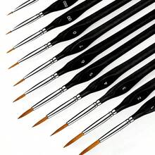 Yutiars 11pcs Precision Paint Brush Set - Fine Tip, Micro And Detail Brushes, Suitable For Models, Face Painting And Art Supplies, Back To School, Stationery