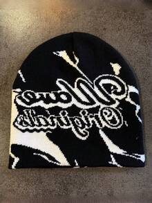 1pc These Men's Knit Beanies With Bold Lettering Come In Multiple Colors, Offering A And Warm Design, Making Them Ideal Fashion-Forward Winter Headwear - Multicolor - View 17