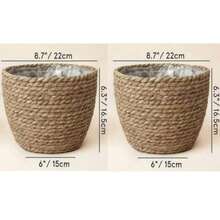 3PCS Straw Pot, Minmalist Soiid Coior Plant Container For Home